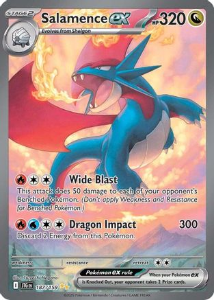 Salamence ex - 187/159 - Holofoil SV09 Journey Together - Special Illustration Rare