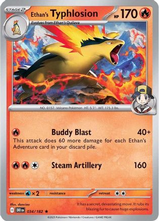 Ethan's Typhlosion - 034/182 - Reverse Holofoil SV10 Destined Rivals - Rare