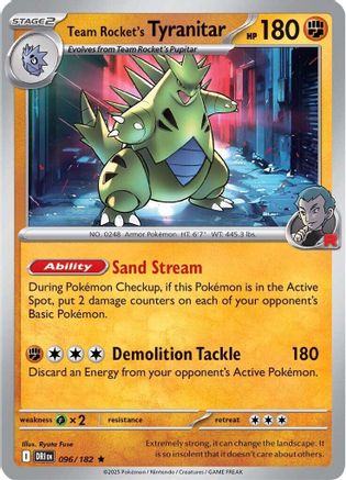 Team Rocket's Tyranitar - 096/182 SV10 Destined Rivals - Rare