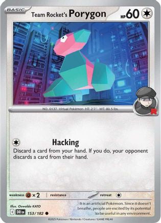 Team Rocket's Porygon - 153/182 - Reverse Holofoil SV10 Destined Rivals - Common