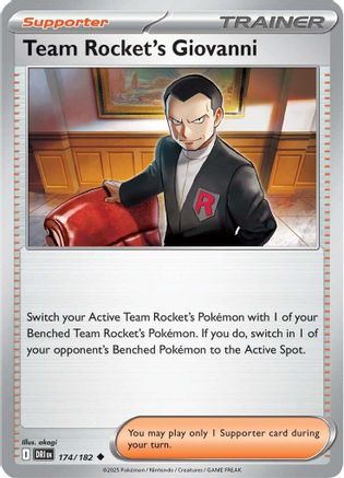 Team Rocket's Giovanni - 174/182 - Reverse Holofoil SV10 Destined Rivals - Uncommon