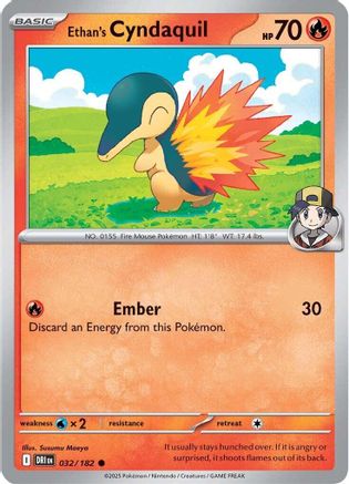 Ethan's Cyndaquil - 032/182 - Reverse Holofoil SV10 Destined Rivals - Common