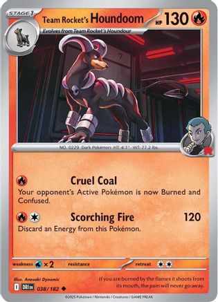 Team Rocket's Houndoom - 038/182 - Reverse Holofoil SV10 Destined Rivals - Uncommon
