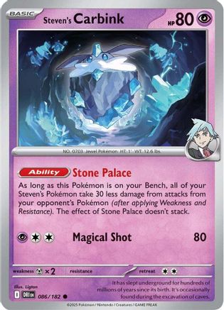 Steven's Carbink - 086/182 - Reverse Holofoil SV10 Destined Rivals - Common