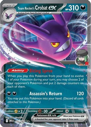 Team Rocket's Crobat ex - 122/182 - Holofoil SV10 Destined Rivals - Double Rare