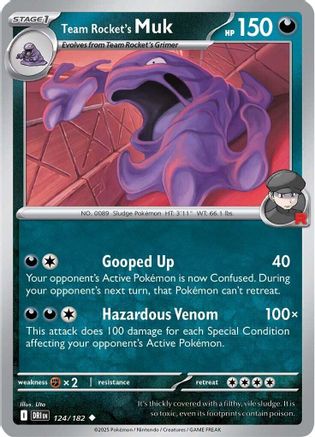 Team Rocket's Muk - 124/182 - Reverse Holofoil SV10 Destined Rivals - Uncommon