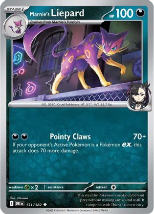 Marnie's Liepard - 131/182 - Reverse Holofoil SV10 Destined Rivals - Uncommon