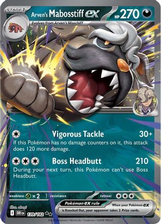 Arven's Mabosstiff ex - 139/182 - Holofoil SV10 Destined Rivals - Double Rare