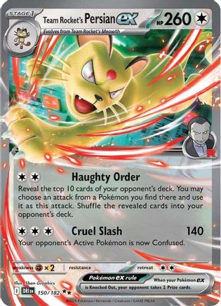 Team Rocket's Persian ex - 150/182 - Holofoil SV10 Destined Rivals - Double Rare