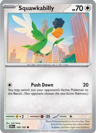 Squawkabilly - 160/182 - Reverse Holofoil SV10 Destined Rivals - Common