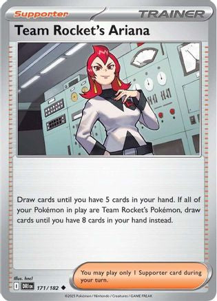 Team Rocket's Ariana - 171/182 - Reverse Holofoil SV10 Destined Rivals - Uncommon