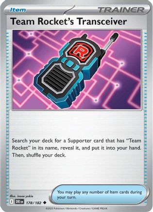 Team Rocket's Transceiver - 178/182 SV10 Destined Rivals - Uncommon