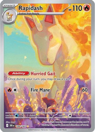 Rapidash - 189/182 - Holofoil SV10 Destined Rivals - Illustration Rare