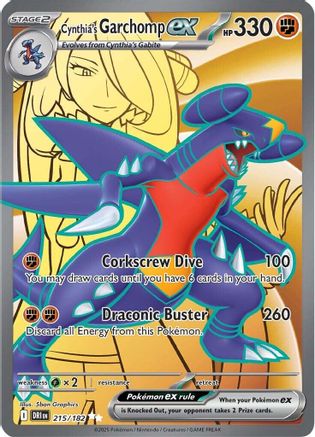 Cynthia's Garchomp ex - 215/182 - Holofoil SV10 Destined Rivals - Ultra Rare