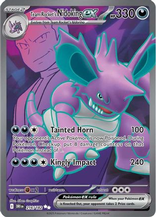Team Rocket's Nidoking ex - 216/182 - Holofoil SV10 Destined Rivals - Ultra Rare
