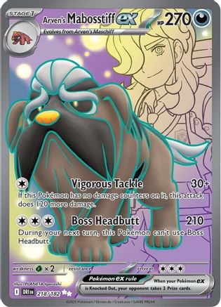Arven's Mabosstiff ex - 218/182 - Holofoil SV10 Destined Rivals - Ultra Rare