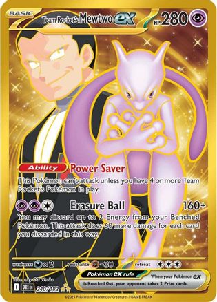 Team Rocket's Mewtwo ex - 240/182 - Holofoil SV10 Destined Rivals - Hyper Rare