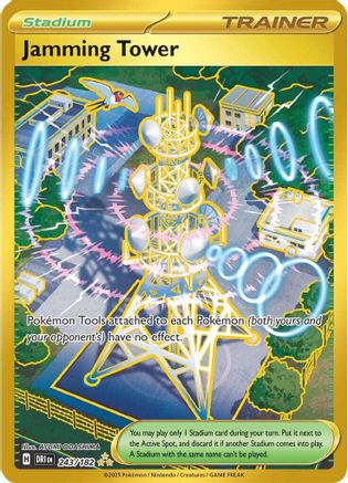 Jamming Tower - 243/182 - Holofoil SV10 Destined Rivals - Hyper Rare