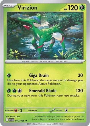 Virizion - 010/086 - Reverse Holofoil SV White Flare - Rare