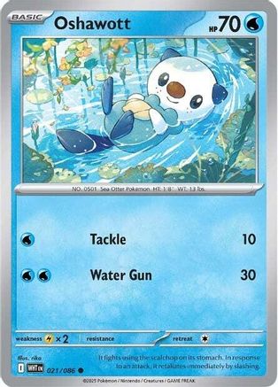 Oshawott - 021/086 - Reverse Holofoil SV White Flare - Common