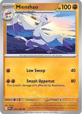 Mienshao - 053/086 - Reverse Holofoil SV White Flare - Uncommon