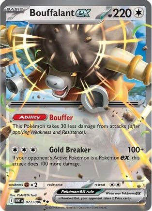 Bouffalant ex - 077/086 - Holofoil SV White Flare - Double Rare