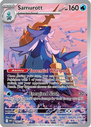 Samurott - 107/086 - Holofoil SV White Flare - Illustration Rare