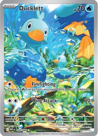 Ducklett - 109/086 - Holofoil SV White Flare - Illustration Rare