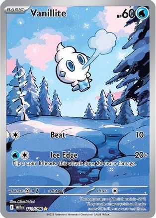 Vanillite - 111/086 - Holofoil SV White Flare - Illustration Rare