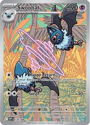Swoobat - 120/086 - Holofoil SV White Flare - Illustration Rare