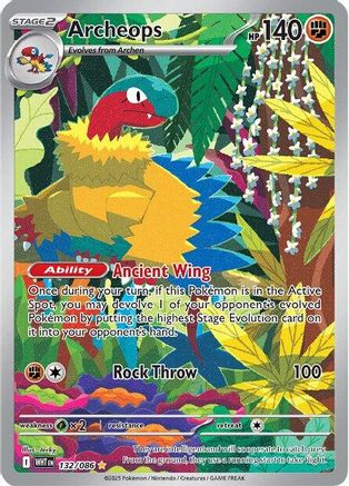 Archeops - 132/086 - Holofoil SV White Flare - Illustration Rare
