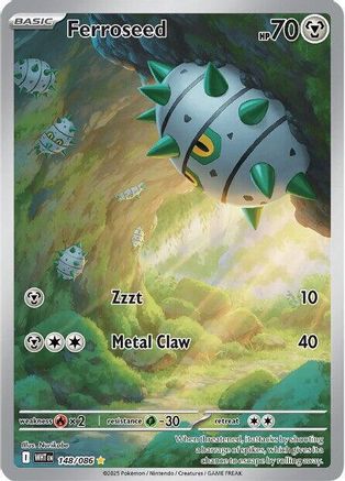 Ferroseed - 148/086 - Holofoil SV White Flare - Illustration Rare