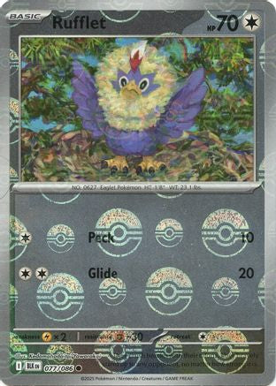 Rufflet (Poke Ball Pattern) - 077/086 - Holofoil SV Black Bolt - Common