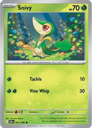 Snivy - 001/086 - Holofoil SV Black Bolt - Common