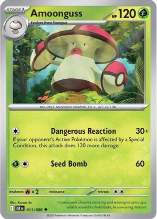 Amoonguss - 011/086 - Reverse Holofoil SV Black Bolt - Uncommon