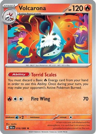 Volcarona - 016/086 - Holofoil SV Black Bolt - Rare