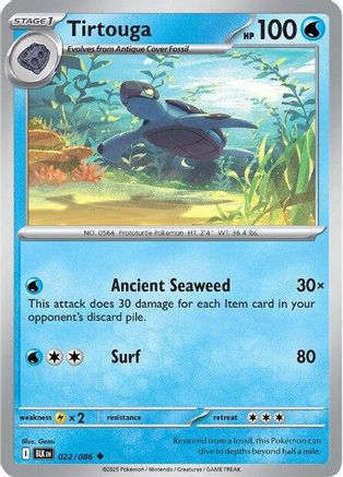 Tirtouga - 022/086 - Reverse Holofoil SV Black Bolt - Uncommon
