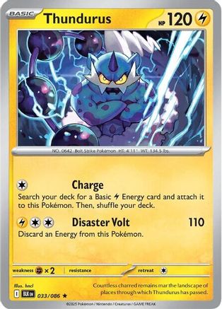 Thundurus - 033/086 - Holofoil SV Black Bolt - Rare