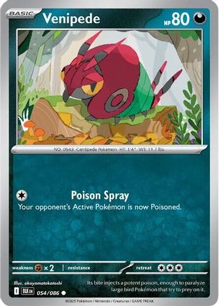 Venipede - 054/086 - Reverse Holofoil SV Black Bolt - Common