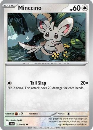 Minccino - 075/086 - Reverse Holofoil SV Black Bolt - Common