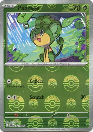 Pansage (Poke Ball Pattern) - 004/086 - Holofoil SV Black Bolt - Common