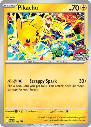 Pikachu - 225 (World Championship 2025) - 225 SV Scarlet & Violet Promo Cards - Promo