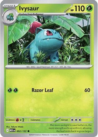 Ivysaur - 002/132 - Reverse Holofoil ME01 Mega Evolution - Common