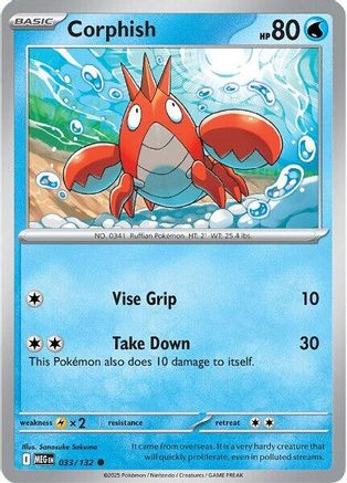Corphish - 033/132 - Reverse Holofoil ME01 Mega Evolution - Common