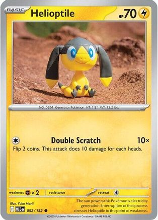 Helioptile - 052/132 - Reverse Holofoil ME01 Mega Evolution - Common