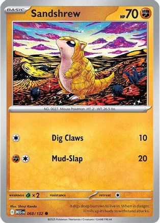 Sandshrew - 068/132 - Reverse Holofoil ME01 Mega Evolution - Common