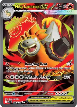 Mega Camerupt ex - 156/132 - Holofoil ME01 Mega Evolution - Ultra Rare