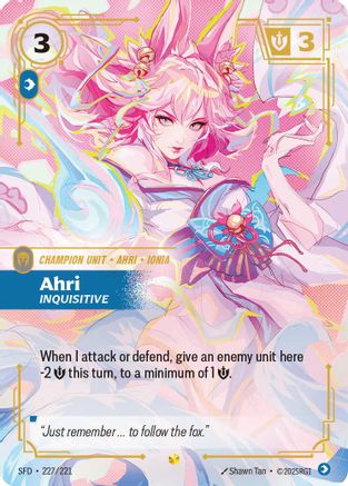 Ahri - Inquisitive (Overnumbered) (227/221) - Spiritforged Foil