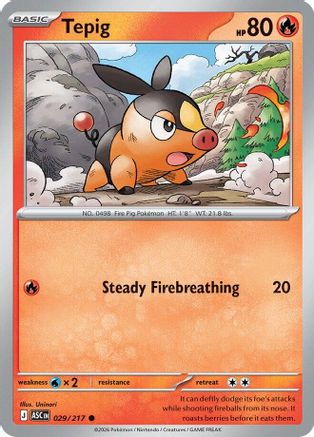 Tepig 029/217 - Reverse Holofoil ME Ascended Heroes - Common