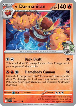 N's Darmanitan 033/217 ME Ascended Heroes - Uncommon